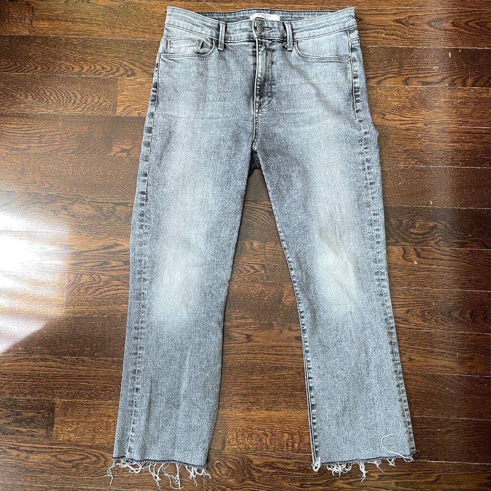 Fidelity Jeans Woman's Juniper Crop Flare Raw in Surfire Gray-Size 29